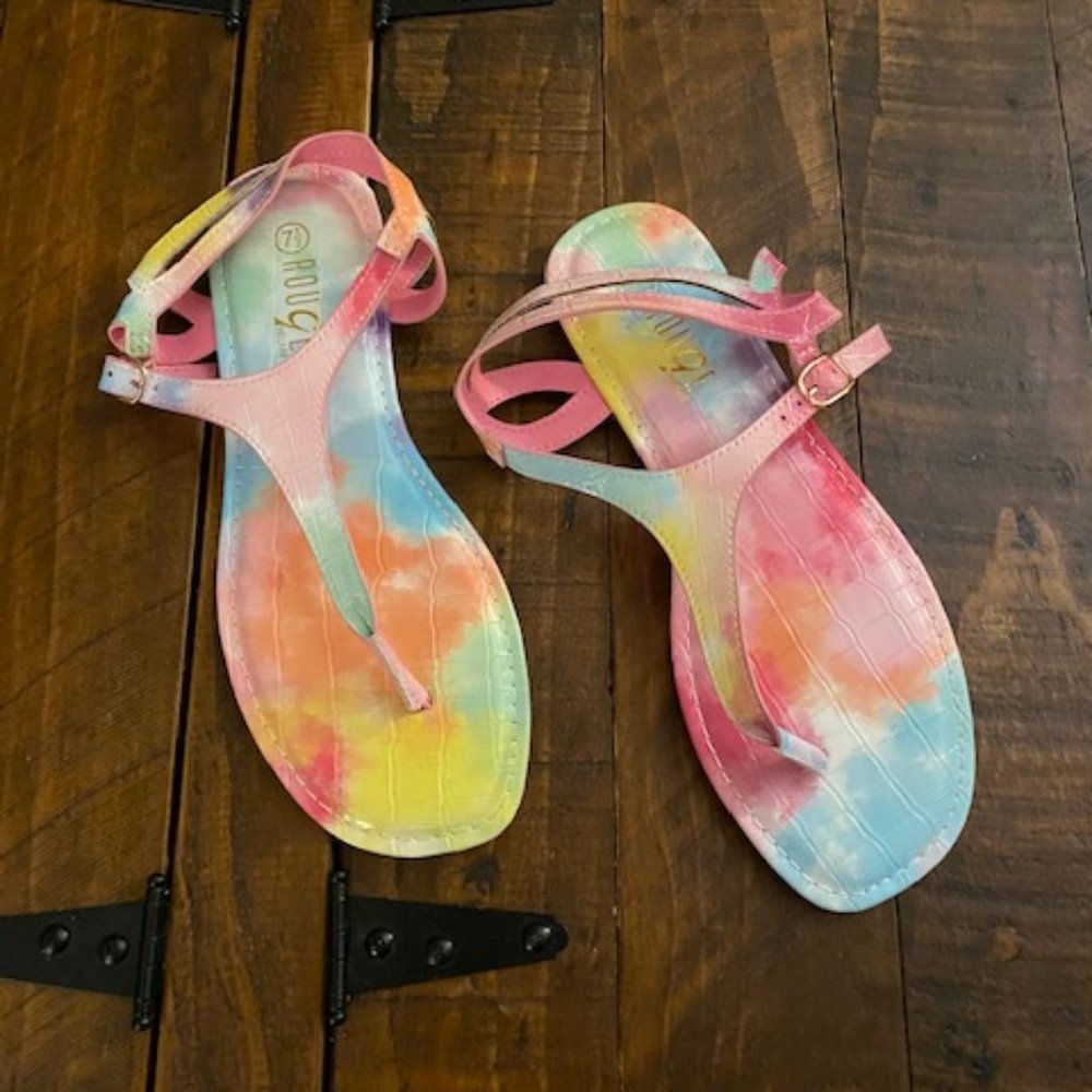 RougeTieDye Sz7 1/2 ThongSandal